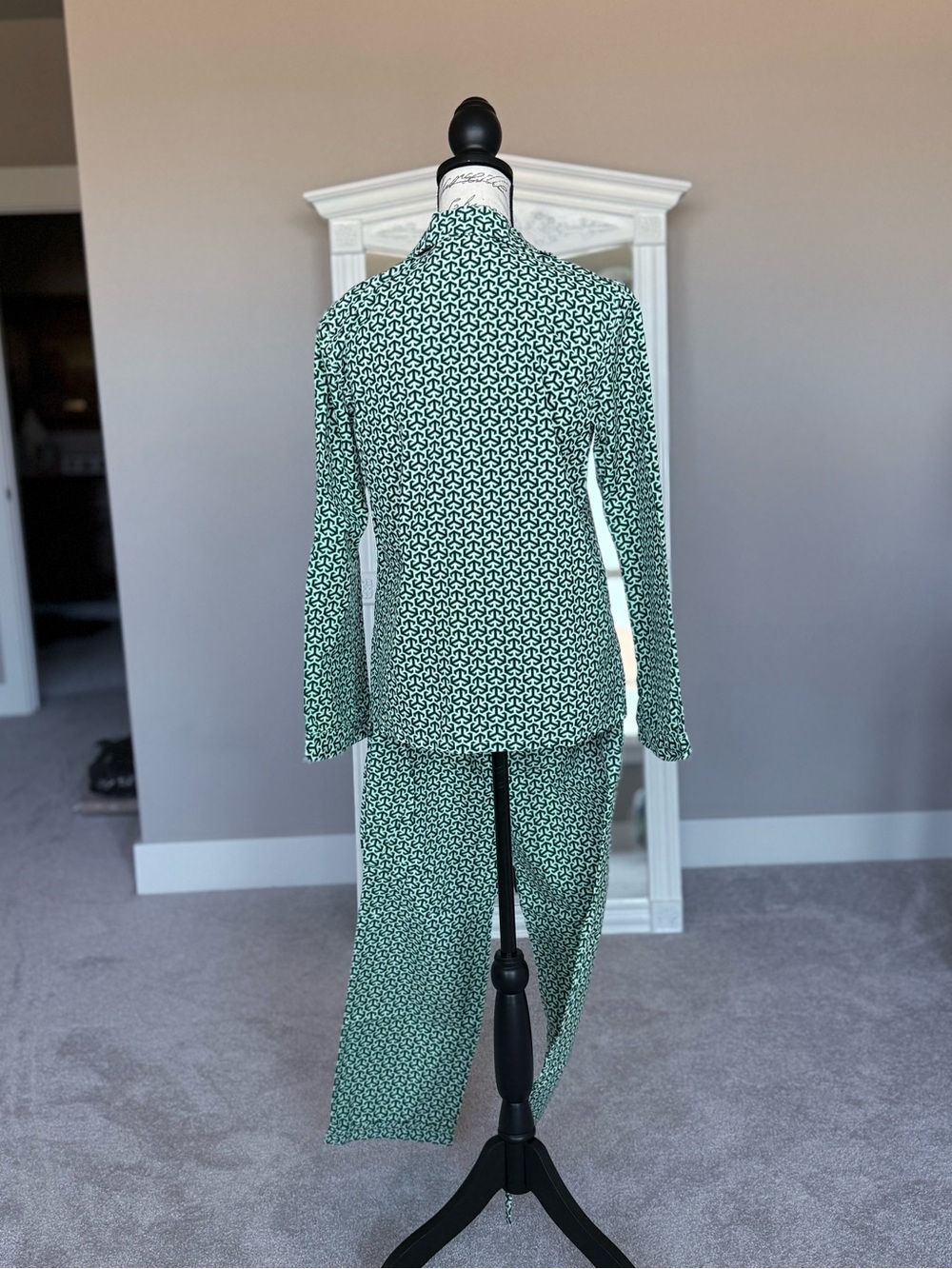 Tory Burch Printed Cotton Pajama Set XS Matching Bag - Picture 8 of 12